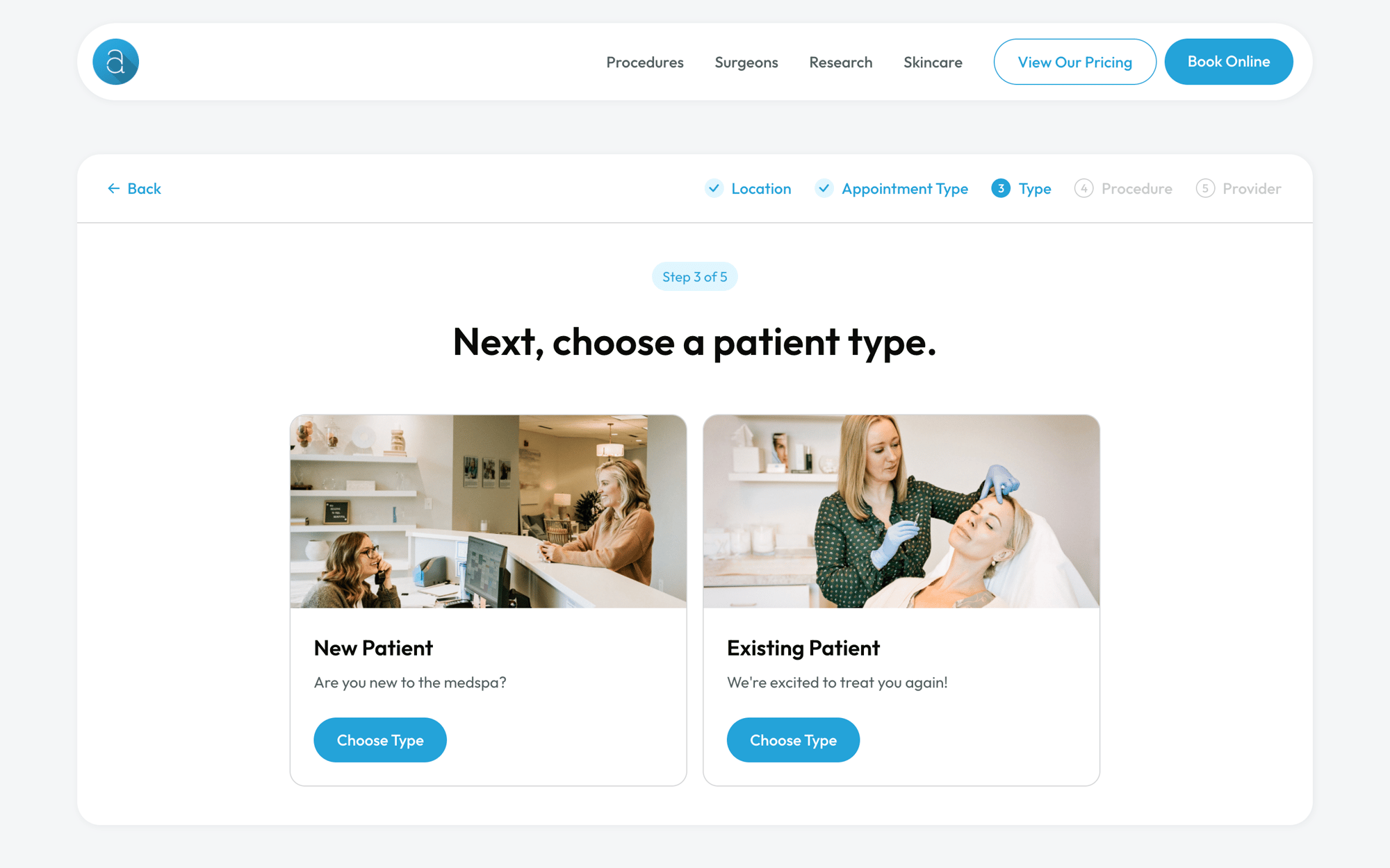 Choose a patient type