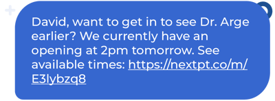 Waitlist text notification