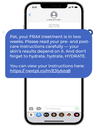 FRAX Appointment Text Example_iPhone 12 Pro